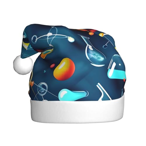 Yiyilong Weihnachtsmütze für Erwachsene, Plüsch, dekorativ, abstrakt, Wissenschaft, Chemie, Uni, Weihnachtsmannmütze für Weihnachtszubehör Yiyilong Weihnachtsmütze für Erwachsene, Plüsch, dekorativ, abstrakt, Wissenschaft, Chemie, Uni, Weihnachtsmannmütze für Weihnachtszubehör von Yiyilong