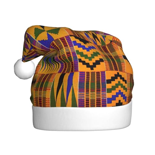 Yiyilong Weihnachtsmütze für Erwachsene, Plüsch, dekorativ, afrikanisches ethnisches Muster, Uni, Weihnachtsmannmütze für Weihnachtszubehör Yiyilong Weihnachtsmütze für Erwachsene, Plüsch, dekorativ, afrikanisches ethnisches Muster, Uni, Weihnachtsmannmütze für Weihnachtszubehör von Yiyilong