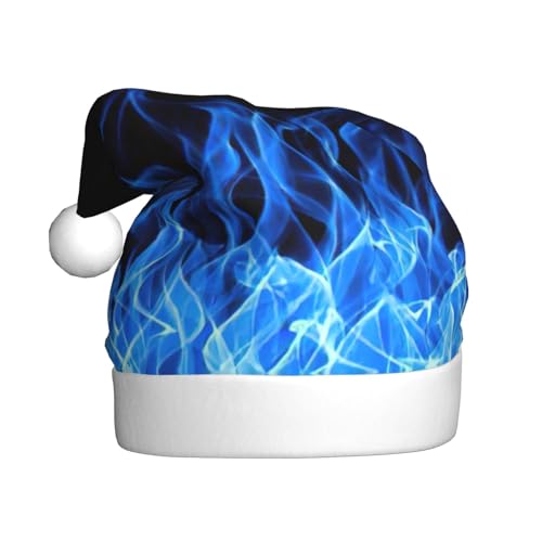 Yiyilong Weihnachtsmütze für Erwachsene, Plüsch, dekorativ, blaue Flamme, Uni, Weihnachtsmannmütze für Weihnachtszubehör Yiyilong Weihnachtsmütze für Erwachsene, Plüsch, dekorativ, blaue Flamme, Uni, Weihnachtsmannmütze für Weihnachtszubehör von Yiyilong