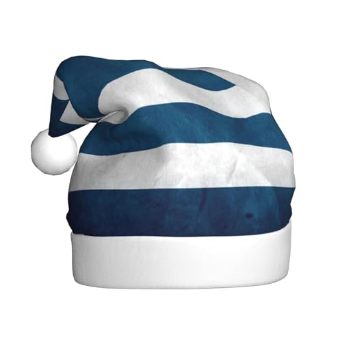 Yiyilong Weihnachtsmütze für Erwachsene, Plüsch, dekorativ, griechische Flagge, bedruckt, Uni, Weihnachtsmannmütze für Weihnachtszubehör Yiyilong Weihnachtsmütze für Erwachsene, Plüsch, dekorativ, griechische Flagge, bedruckt, Uni, Weihnachtsmannmütze für Weihnachtszubehör von Yiyilong