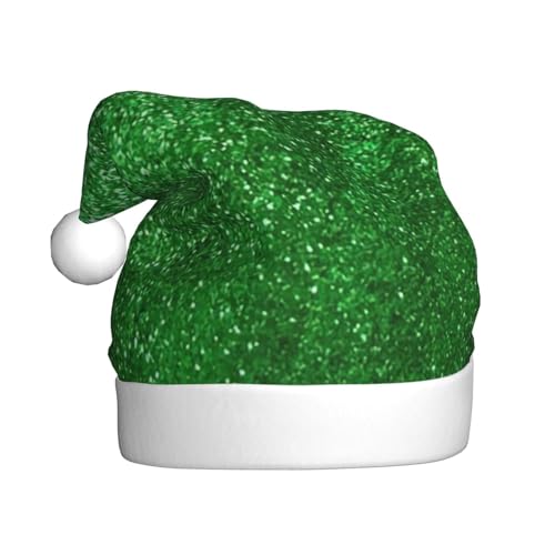 Yiyilong Weihnachtsmütze für Erwachsene, Plüsch, dekorativ, mit grünen Pailletten, glitzernder Druck, Uni, Weihnachtsmannmütze für Weihnachtszubehör Yiyilong Weihnachtsmütze für Erwachsene, Plüsch, dekorativ, mit grünen Pailletten, glitzernder Druck, Uni, Weihnachtsmannmütze für Weihnachtszubehör von Yiyilong