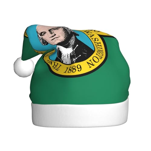 Yiyilong Weihnachtsmütze für Erwachsene, Plüsch, dekorative Washingtonflagge, Uni, Weihnachtsmannmütze für Weihnachtszubehör Yiyilong Weihnachtsmütze für Erwachsene, Plüsch, dekorative Washingtonflagge, Uni, Weihnachtsmannmütze für Weihnachtszubehör von Yiyilong