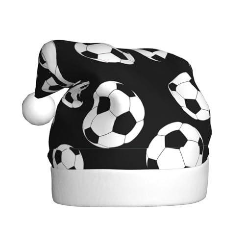 Yiyilong Weihnachtsmütze für Erwachsene, Plüsch, dekorativer Fußball-Druck, Uni, Weihnachtsmannmütze für Weihnachtsaccessoires Yiyilong Weihnachtsmütze für Erwachsene, Plüsch, dekorativer Fußball-Druck, Uni, Weihnachtsmannmütze für Weihnachtsaccessoires von Yiyilong
