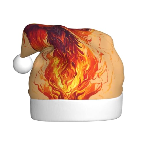 Yiyilong Weihnachtsmütze für Erwachsene, Plüsch, mit Phönix-Druck, Uni, Weihnachtsmannmütze für Weihnachtszubehör Yiyilong Weihnachtsmütze für Erwachsene, Plüsch, mit Phönix-Druck, Uni, Weihnachtsmannmütze für Weihnachtszubehör von Yiyilong