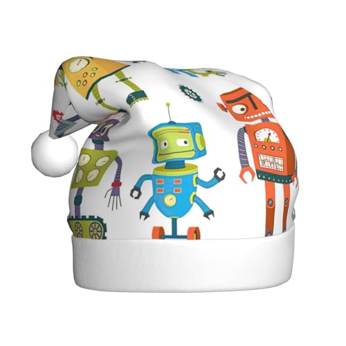 Yiyilong Weihnachtsmütze für Erwachsene, Plüsch, niedlicher Cartoon-Roboter, Uni, Weihnachtsmannmütze für Weihnachtszubehör Yiyilong Weihnachtsmütze für Erwachsene, Plüsch, niedlicher Cartoon-Roboter, Uni, Weihnachtsmannmütze für Weihnachtszubehör von Yiyilong