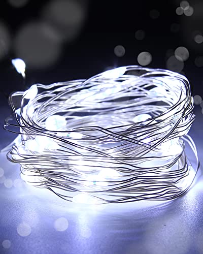 Yizhet 3m LED Lichterkette 30er Micro LED Draht Lichterketten mit Micro-USB, Kupferdraht für Schlafzimmer, Party, Garten, Halloween, Hochzeiten (Kaltes Weiß) von Yizhet