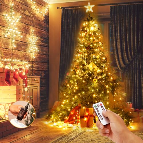 Yizhet Weihnachtsbaum Lichterkette mit Stern - 400 LEDs, 16 Stränge à 2m, Warmweiß, Innen & Außen, Perfekt für Weihnachtsbaum Deko Yizhet Weihnachtsbaum Lichterkette mit Stern - 400 LEDs, 16 Stränge à 2m, Warmweiß, Innen & Außen, Perfekt für Weihnachtsbaum Deko von Yizhet