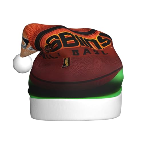 Basketball-Hintergrund, Weihnachtsmütze für Erwachsene. Festliche Weihnachtsmütze mit Bommel, Unisex-Kappe für Weihnachtsfeiern. von Yizhiyz