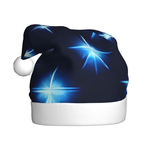 Cartoon-Weihnachtsmütze mit blauem Stern für Erwachsene. Festliche Weihnachtsmütze mit Bommel, Unisex-Kappe für Weihnachtsfeiern. Cartoon-Weihnachtsmütze mit blauem Stern für Erwachsene. Festliche Weihnachtsmütze mit Bommel, Unisex-Kappe für Weihnachtsfeiern. von Yizhiyz