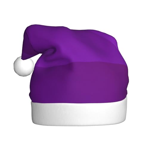 Einfarbige, dunkelviolette Weihnachtsmütze für Erwachsene. Festliche Weihnachtsmütze mit Bommel, Unisex-Kappe für Weihnachtsfeiern. von Yizhiyz