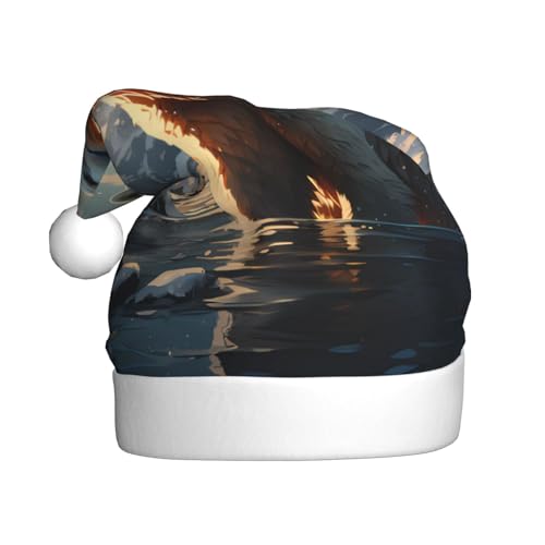 Eisbär im Winter Weihnachtsmütze für Erwachsene. Festliche Weihnachtsmütze mit Bommel, Unisex-Kappe für Weihnachtsfeiern. von Yizhiyz