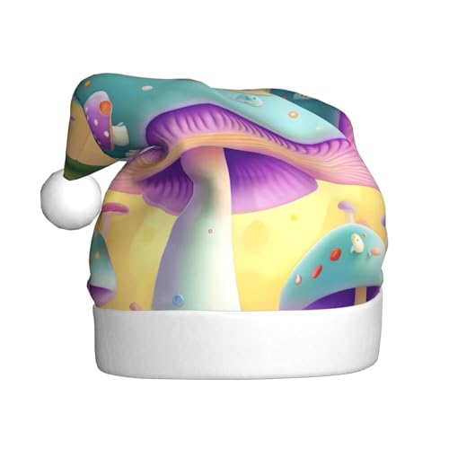 Fantasie-Pilz-Weihnachtsmütze für Erwachsene. Festliche Weihnachtsmütze mit Bommel, Unisex-Kappe für Weihnachtsfeiern. von Yizhiyz