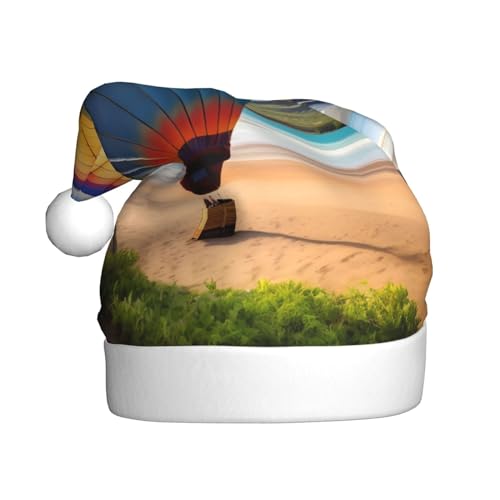 Hawaii-Heißluftballon-Weihnachtsmütze für Erwachsene. Festliche Weihnachtsmütze mit Bommel, Unisex-Kappe für Weihnachtsfeiern. von Yizhiyz