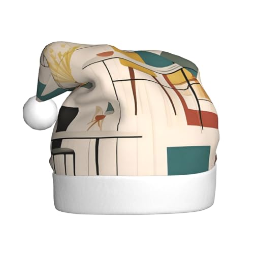 Moderne Weihnachtsmütze aus der Mitte des Jahrhunderts für Erwachsene. Festliche Weihnachtsmütze mit Bommel, Unisex-Kappe für Weihnachtsfeiern. von Yizhiyz