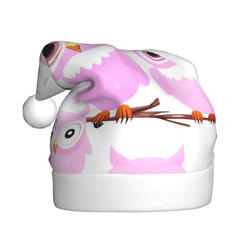 Niedliche Eule Weihnachtsmütze für Erwachsene. Festliche Weihnachtsmütze mit Bommel, Unisex-Kappe für Weihnachtsfeiern. von Yizhiyz