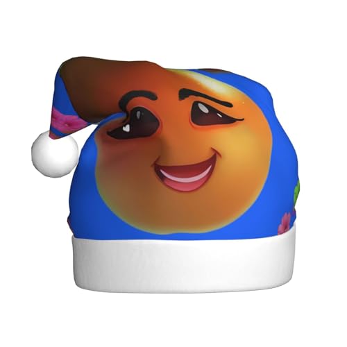 Smiley-Weihnachtsmütze für Erwachsene, festliche Weihnachtsmütze mit Bommel, Unisex, für Weihnachtsfeiern von Yizhiyz