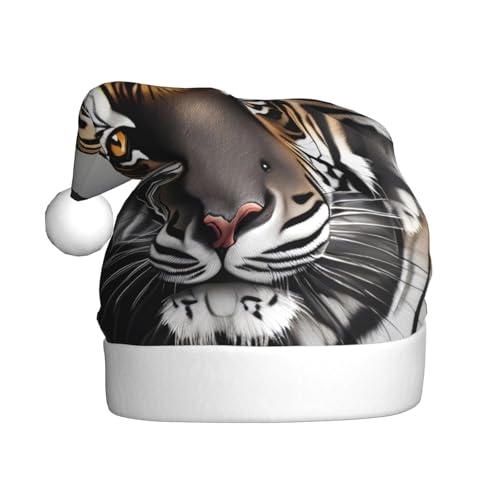 Tiger at Rest Weihnachtsmütze für Erwachsene. Festliche Weihnachtsmütze mit Bommel, Unisex-Kappe für Weihnachtsfeiern. von Yizhiyz