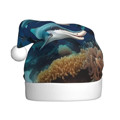U-Boot-Hai-Weihnachtsmütze für Erwachsene. Festliche Weihnachtsmütze mit Bommel, Unisex-Kappe für Weihnachtsfeiern. von Yizhiyz