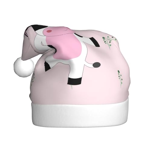Weihnachtsmütze mit Cartoon-Wadenmotiv für Erwachsene. Festliche Weihnachtsmütze mit Bommel, Unisex-Kappe für Weihnachtsfeiern. von Yizhiyz