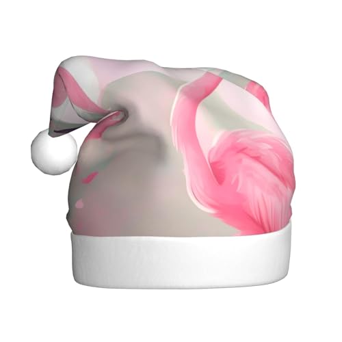 Weihnachtsmütze mit Flamingo-Motiv für Erwachsene. Festliche Weihnachtsmütze mit Bommel, Unisex-Kappe für Weihnachtsfeiern. von Yizhiyz