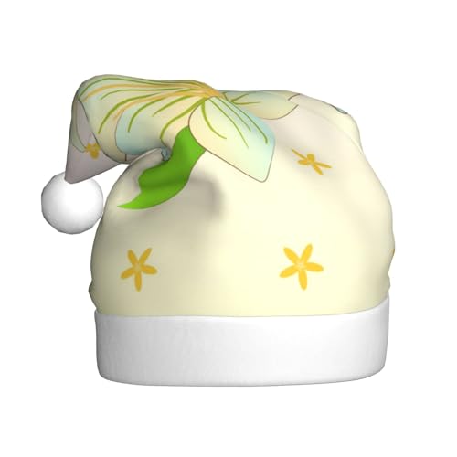 Weihnachtsmütze mit blühenden Narzissen für Erwachsene. Festliche Weihnachtsmütze mit Bommel, Unisex-Kappe für Weihnachtsfeiern. von Yizhiyz