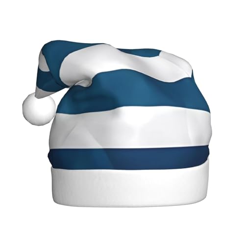 Weihnachtsmütze mit griechischer Flagge für Erwachsene. Festliche Weihnachtsmütze mit Bommel, Unisex-Kappe für Weihnachtsfeiern. von Yizhiyz