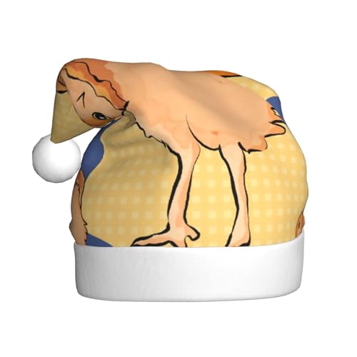 Weihnachtsmütze mit krummen Eulen für Erwachsene. Festliche Weihnachtsmütze mit Bommel, Unisex-Kappe für Weihnachtsfeiern. von Yizhiyz