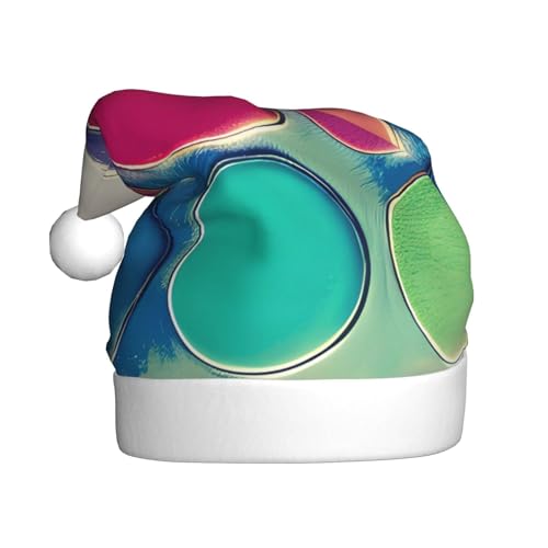 Weihnachtsmütze mit runder Farbpalette für Erwachsene. Festliche Weihnachtsmütze mit Bommel, Unisex-Kappe für Weihnachtsfeiern. von Yizhiyz