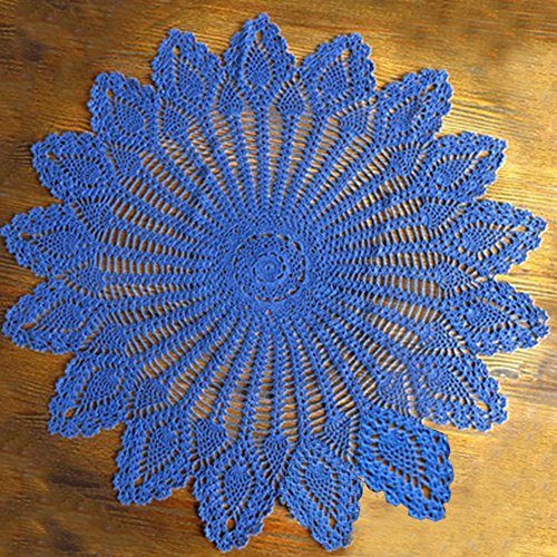 Yizunnu Retro-Tischdecke, rund, Spitze, handgefertigt, gehäkelt, Baumwolle, Tischdecke/Abdeckung, 90 cm, Baumwolle, blau, 90cm Round Yizunnu Retro-Tischdecke, rund, Spitze, handgefertigt, gehäkelt, Baumwolle, Tischdecke/Abdeckung, 90 cm, Baumwolle, blau, 90cm Round von Yizunnu