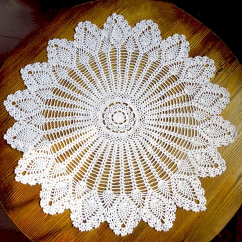 Yizunnu Retro-Tischdecke, rund, Spitze, handgefertigt, gehäkelt, Baumwolle, Tischdecke/Abdeckung, 90 cm, Baumwolle, weiß, 90cm Round Yizunnu Retro-Tischdecke, rund, Spitze, handgefertigt, gehäkelt, Baumwolle, Tischdecke/Abdeckung, 90 cm, Baumwolle, weiß, 90cm Round von Yizunnu