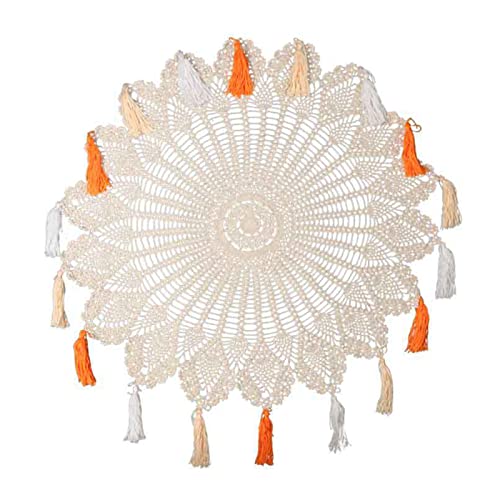 Yizunnu Runde Tischdecke, Vintage, Spitze, handgefertigt, gehäkelt, Baumwolle, 80 cm, Beige Yizunnu Runde Tischdecke, Vintage, Spitze, handgefertigt, gehäkelt, Baumwolle, 80 cm, Beige von Yizunnu