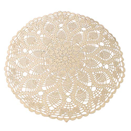 Yizunnu Tischdeckchen aus Baumwolle, rund, handgefertigt, Beige 60 cm Yizunnu Tischdeckchen aus Baumwolle, rund, handgefertigt, Beige 60 cm von Yizunnu