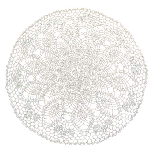 Yizunnu Tischdeckchen aus Baumwolle, rund, handgefertigt, Weiß 60 cm Yizunnu Tischdeckchen aus Baumwolle, rund, handgefertigt, Weiß 60 cm von Yizunnu