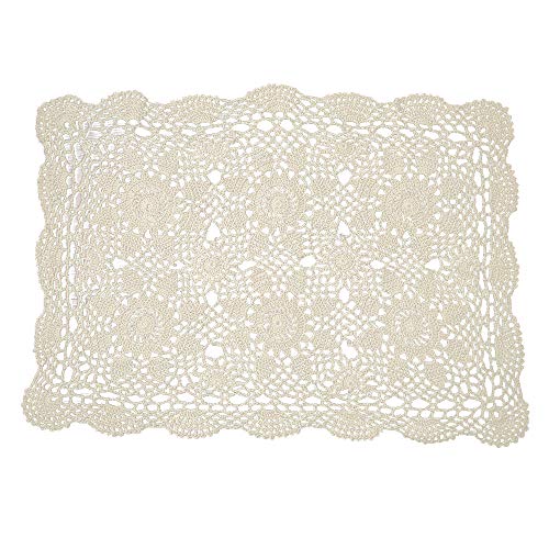 Yizunnu Tischdecke, Vintage-Stil, handgehäkelt, Spitze, rechteckig, Baumwolle, 40 x 60 cm, Beige Yizunnu Tischdecke, Vintage-Stil, handgehäkelt, Spitze, rechteckig, Baumwolle, 40 x 60 cm, Beige von Yizunnu