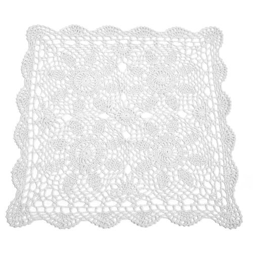 Yizunnu Vintage handgehäkelte Spitzendeckchen, quadratisch, Baumwolle, 40 x 40 cm, Weiß Yizunnu Vintage handgehäkelte Spitzendeckchen, quadratisch, Baumwolle, 40 x 40 cm, Weiß von Yizunnu