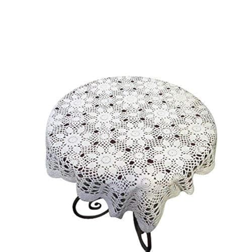 Yizunnu Vintage handgehäkelte Spitzendeckchen, quadratisch, Baumwolle, 110 x 110 cm, Weiß Yizunnu Vintage handgehäkelte Spitzendeckchen, quadratisch, Baumwolle, 110 x 110 cm, Weiß von Yizunnu