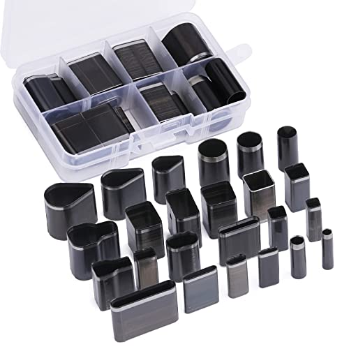 24 Stile, Hohlstanzer, Lederschneidewerkzeug-Set mit Box, verschiedene Lederformen von Yizzvb