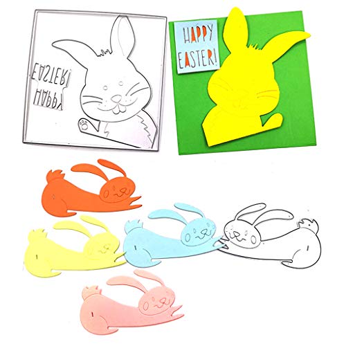 Yjcnelcr 2 x Oster-Stanzformen "Happy Easter" und Metallschablone von Yjcnelcr