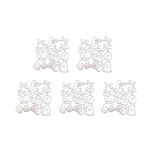 Yjcnelcr 5 Stück/Set Weihnachtsglocken Stanzformen Prägungen Weihnachten Metall Stanzformen für Scrapbooking Karte von Yjcnelcr