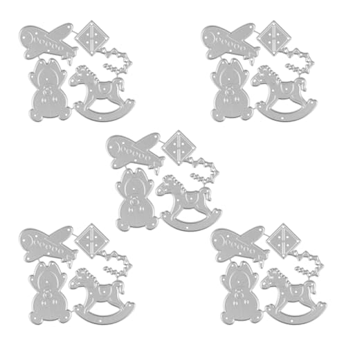 Yjcnelcr 5 x Aushöhlbare Prägeschablonen Astronaut, Bär, Stanzformen für Einladungen, Karten, Scrapbooking von Yjcnelcr