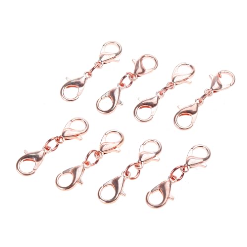 Yjcnelcr 8 Stück Doppel-Karabinerverschlüsse, kleine Halsketten-Armband-Verlängerungen, Doppelklauen-Verbindungsstück, Schmuck-Verlängerungsverschluss von Yjcnelcr