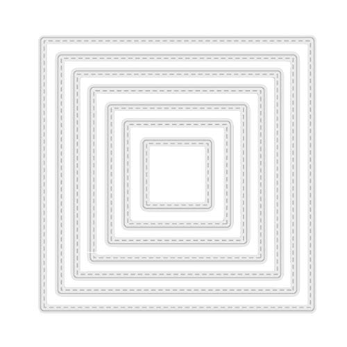 Yjcnelcr Delikate Metall-Stanzformen mit quadratischem Rahmen, Prägeschrift für Scrapbooking von Yjcnelcr