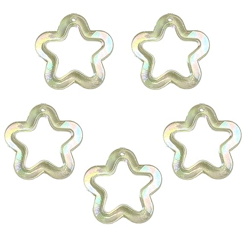 Yjcnelcr Lose Stern-Abstandshalter für Schmuckherstellung, 31 mm, Stern-Anhänger, Acrylperlen, DIY-Halskette, Armband, Schmuck, 5 Stück von Yjcnelcr