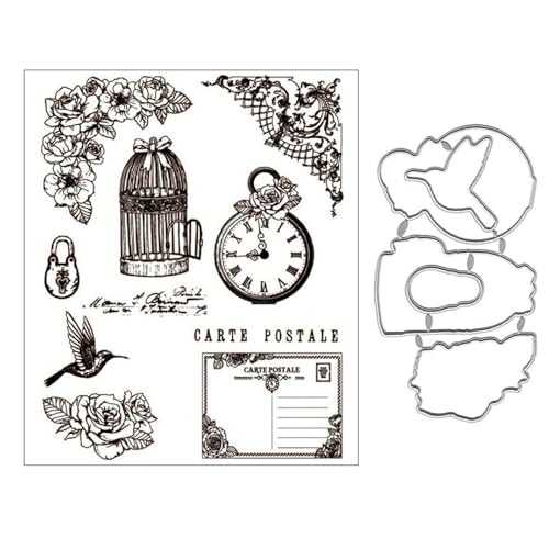 Yjcnelcr Metall-Stanzformen, Motiv: Blume, Vogel, transparent, Stempel-Set, Scrapbooking, Fotoalbum, Tagebuch, Basteln, Kartenherstellung, Zuhause Yjcnelcr Metall-Stanzformen, Motiv: Blume, Vogel, transparent, Stempel-Set, Scrapbooking, Fotoalbum, Tagebuch, Basteln, Kartenherstellung, Zuhause von Yjcnelcr