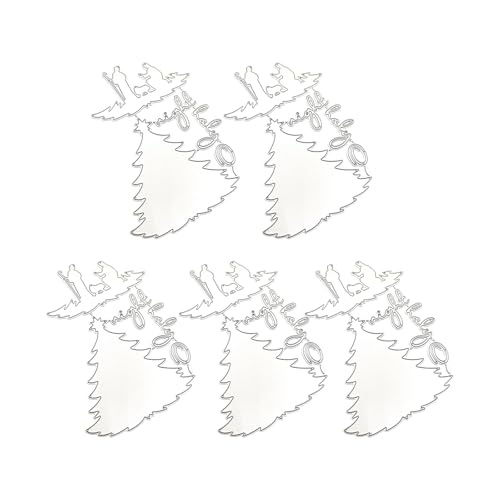 Yjcnelcr Weihnachts-Stanzformen, Karbonstahl, Prägeschablonen für Scrapbooking, Kartenherstellung, 5 Stück von Yjcnelcr