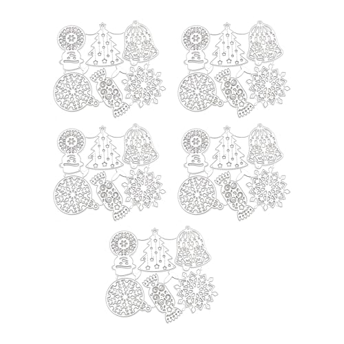 Yjcnelcr Weihnachts-Stanzformen, Karbonstahl, Prägeschablonen für Scrapbooking, Kartenherstellung, 5 Stück von Yjcnelcr