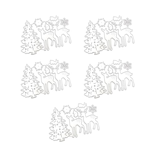 Yjcnelcr Weihnachts-Stanzformen, Karbonstahl, Prägeschablonen für Scrapbooking, Kartenherstellung, 5 Stück von Yjcnelcr