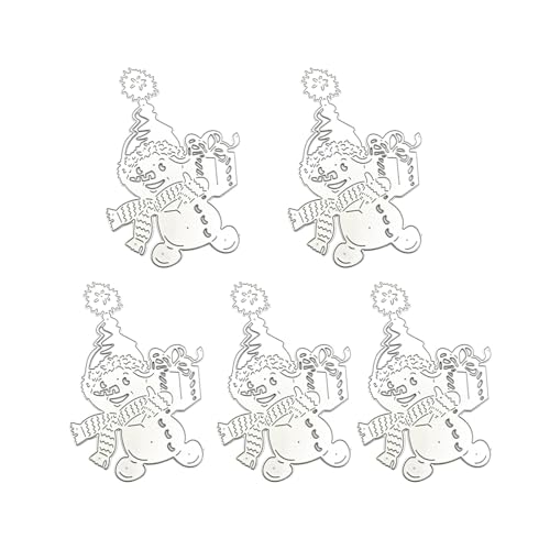 Yjcnelcr Weihnachts-Stanzformen, Karbonstahl, Prägeschablonen für Scrapbooking, Kartenherstellung, 5 Stück von Yjcnelcr