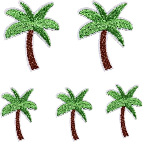 5 x grüne Applikationen, Kunsthandwerk für DIY-Kleidungszubehör, Kokospalme, bestickter Aufnäher, Bügelbild, Nähapplikation, Verzierungen und Applikationen 5 x grüne Applikationen, Kunsthandwerk für DIY-Kleidungszubehör, Kokospalme, bestickter Aufnäher, Bügelbild, Nähapplikation, Verzierungen und Applikationen von Yjemle