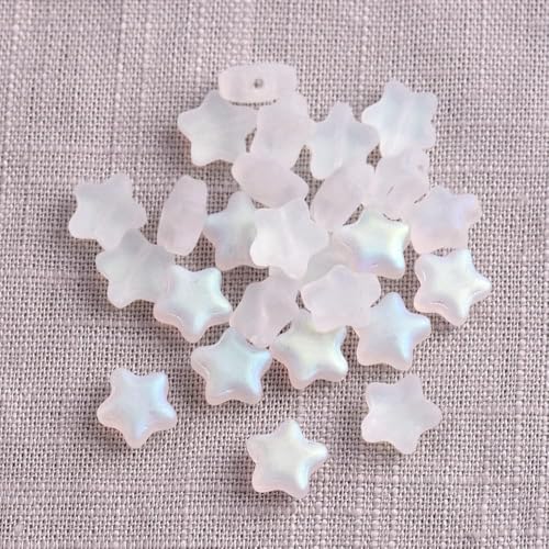 Glasperlen in Sternform, matt, Weiß, 8 mm, für Schmuckherstellung, Schmuckherstellung, Perlenzubehör, 30 Stück Glasperlen in Sternform, matt, Weiß, 8 mm, für Schmuckherstellung, Schmuckherstellung, Perlenzubehör, 30 Stück von Yjemle